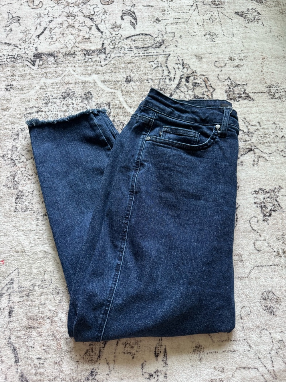 Women’s Judy Blue Dark Blue Frayed Hem Jeans